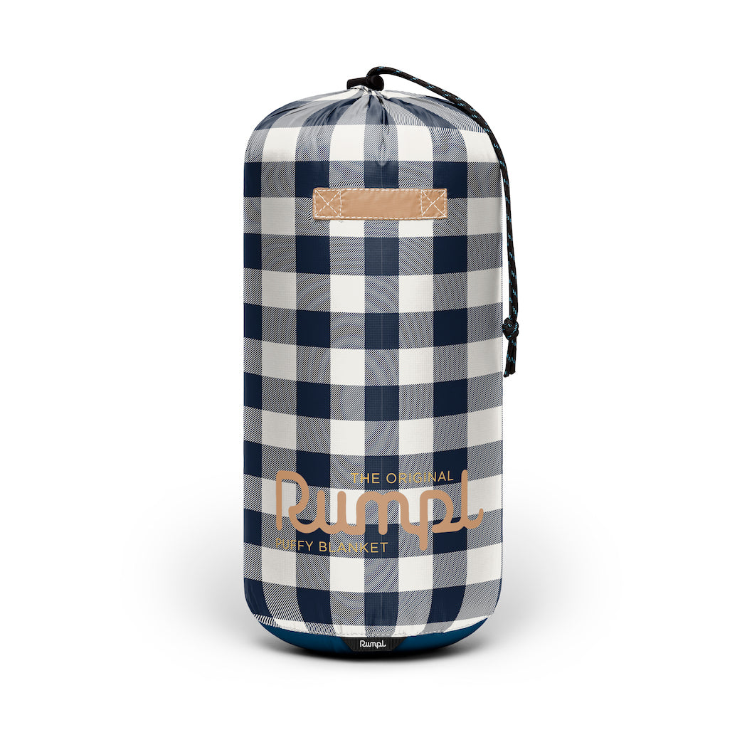 Original Puffy Blanket - Navy Gingham