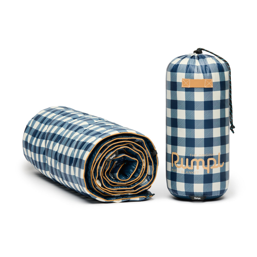 Original Puffy Blanket - Navy Gingham