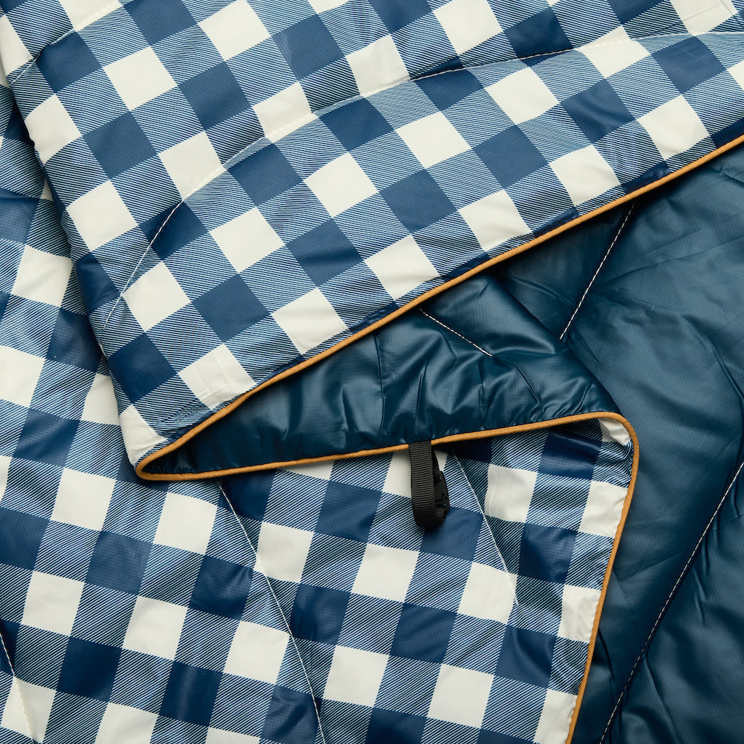 Original Puffy Blanket - Navy Gingham