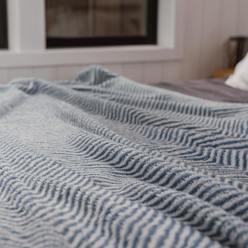 Sherpa Fleece Blanket - Herringbone