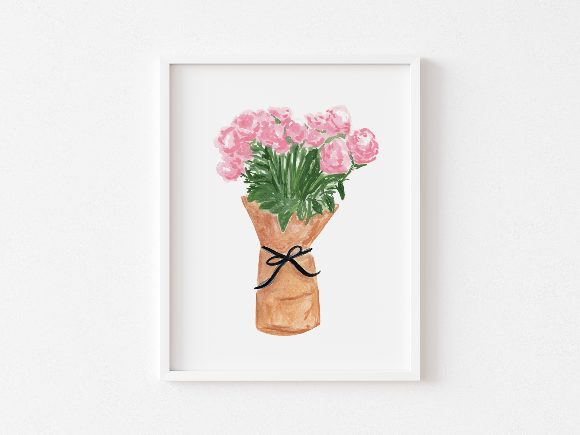 Morgann Joan: Peony Kraft Paper Bouquet Art Print