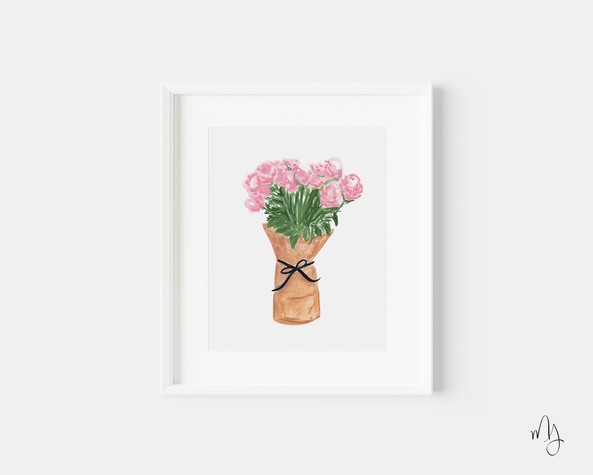 Morgann Joan: Peony Kraft Paper Bouquet Art Print
