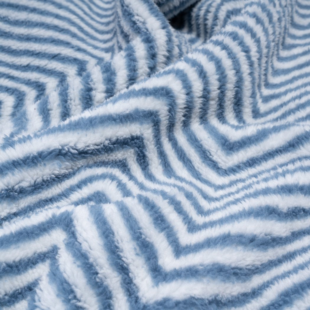 Sherpa Fleece Blanket - Herringbone