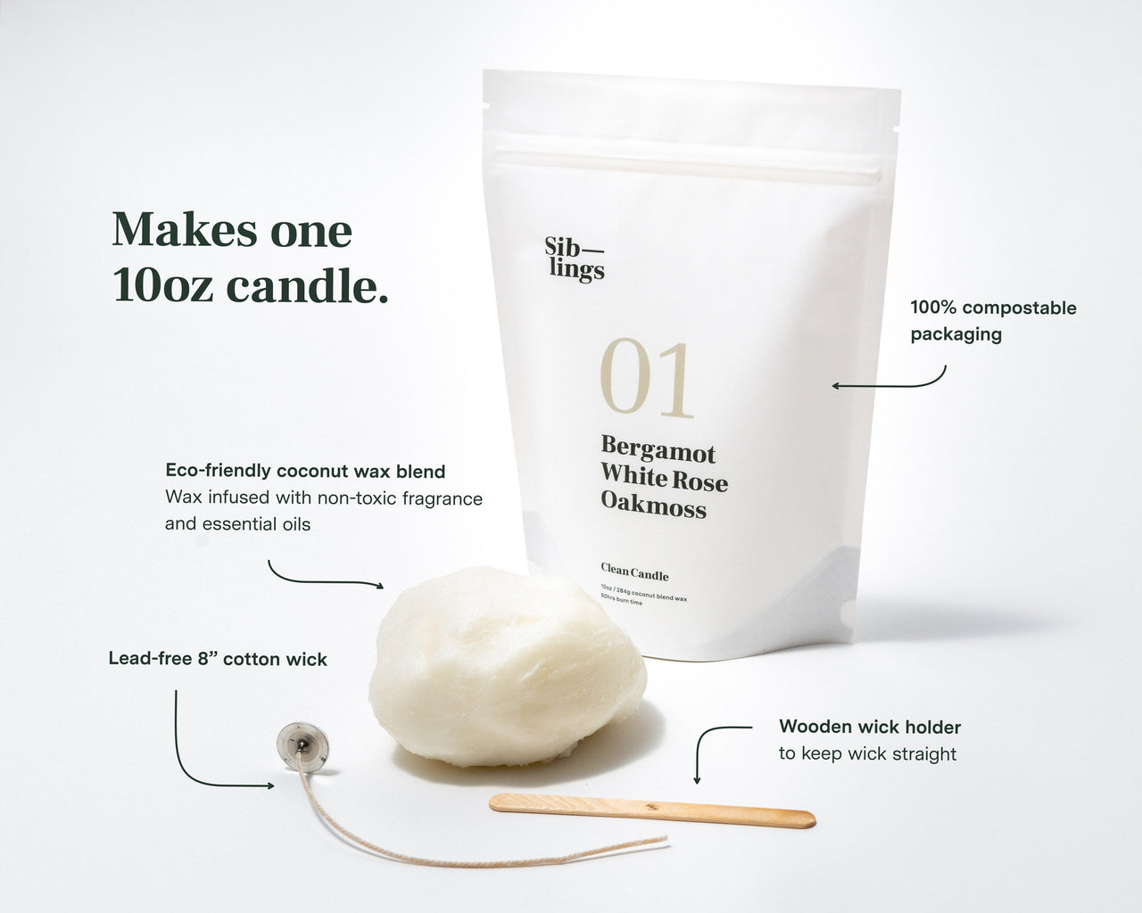 Siblings: Candle Kit No 08 — Peony, Honeysuckle, Amber